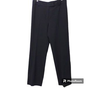 Loft Ann Taylor Laura Black Lined Wool Blend Tab Waist Straight Leg Stretch Pant